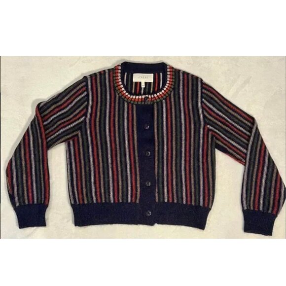 The Great. Navy Stripe Cardigan - Picture 7 of 10